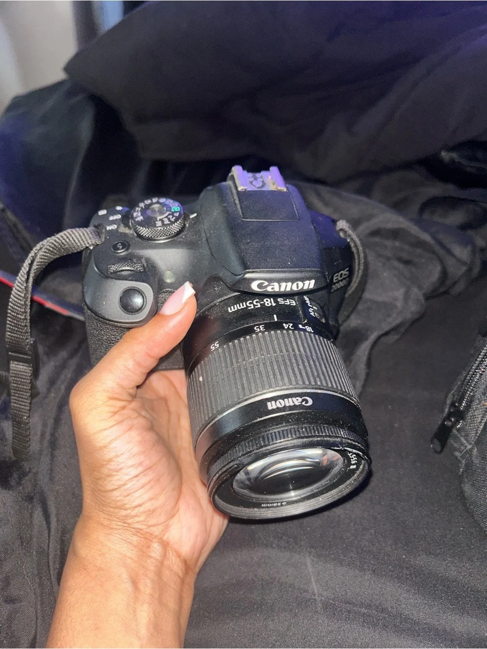 Canon Black DSLR with 18-55mm Lens